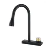 Kitchen Faucets Gun Grey Pull Out Sink Faucet Waterfall Water Single Hole &Cold Mixed Basin Multi-functional Tap