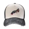 Casquettes de baseball Mantis Crevettes Noir Design alternatif Casquette de baseball Chapeau à pompon Mode Plage Femme Homme