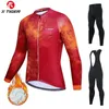 XTIGER-ropa de ciclismo para hombre, camisa de manga larga de lana para bicicleta de montaña y carretera, pantalones Jeresys acolchados, Jakcet 240131