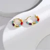 Orecchini a cerchio Uniorsj Gioielli di moda Stile moderno semplice Smalto multicolore Rotondo per donna