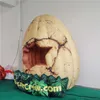 wholesale 4 mH (13,2 piedi) Con ventilatore Uovo di dinosauro palloncino gonfiabile verde con striscia per la pubblicità di gonfiabili Ballloon Park Decorazione scenica