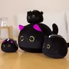 Kawaii gigante gato preto em forma de almofadas de pelúcia macia boneca adorável dos desenhos animados animal pingente brinquedos de pelúcia meninas presentes de aniversário ornamentos 240202