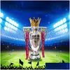 Decorative Objects Figurines 1532Cm Football Trophy Soccer Champion Souvenir Europe Award League Model European Cup Decoration Home Dhpei