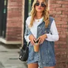 Fashion Denim Vest For Women Sleeveless Casual Loose Long Jeans Jacket Coat Street Hipster Female Clothing S-XL 240131