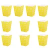 Take Out Containers 10pcs Popcorn Boxes Holder Cartons Paper Bags Dots Box For Movie Theater Dessert Tables Wedding Favors Yellow And