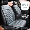 Car Seat Covers Ers 2Pcs Winter Set Heating 12V Driver Er Thermal Cushion Vehicle Heated Seats Drop Delivery Automobiles Motorcycles I Otiwr