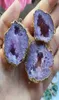 6 Stück vergoldete lila Farbe Natur Quarz Druzy Geode ConnectorDrusy Kristall Edelstein Stein Anhänger Perlen Schmuck fin93005702073052