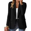 Kvinnors kostymer Office Lady Temperament Jacket för kvinnor Solid Color Suit Coat Casual Lapel Långärmad Cardigan Korean Fashion Wool Shawl