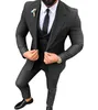 Мужские костюмы 2024, универсальный костюм с воротником на четыре сезона для отдыха, приталенный профессиональный комплект в гонконгском стиле