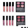 Lip Gloss 4pcs/مجموعة Lipstick Liquid Lipstick غير لاصقة كوب Rouge A Levre Lipgloss Maquillaje مجموعة Drop Droper Health Beauty Makeup Lips Dh8iz