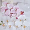 Decorative Flowers 36" 7-Heads Artificial Butterfly Pink Orchid Large Size Fake Phalaenopsis Silicon Real Touch Wedding Table Vase PU Home