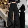 Women's Pants Deeptown Black Cargo Parachute Women Y2k Vintage Korean Fashion Streetwear Oversized Trousers Harajuku Spring Sweatpant