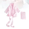 Rompers Born Bathrobe Pure Cotton Thickened Baby Po Bathing Suits Garment (Pink Suitable For 0-1 Month Baby)