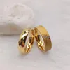 Cluster Rings Trendy Ring Gold 18k Plated Titanium Steel Jewelry Bridal Couples Female Shiny Rhombus Tungsten Wedding