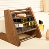 Hooks Wooden Desktop Storage Racks Lipsticks Lip Gloss Display Holder Cosmetics Box Nail Polish Manicure Tool Organizer Rack