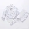 Roupas formais de algodão para crianças, roupas para meninos, branco/preto, conjuntos de terno para meninos, blazers infantis, terno para casamentos, baile, 5 peças 240131