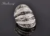 Sinleery Retro Black White Cubic Zirconia Big Wide Rings for Women Party Jewelry Bague Femme Storlek 6 7 8 9 10 JZ180 SSB2162178