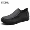 Sole morbide leggere casual comode scarpe in pelle slip-on uomini moca