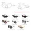 Solglasögon Fuqian varumärkesdesign Elegant polariserad överdimensionerad runda kvinnor Enkel mode Big Plastic Ladies Sun Glasses UV400