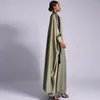 Roupas étnicas Bat Sleeve Abayas para Mulheres Vestido Muçulmano Kimono Khimar Lace Hijab Vestidos Sólidos Kaftan Cetim Eid Abaya Longo Robe Islam