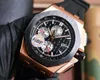 2024 HBF Super Mens Watch 44mm Watches Rubber Bands Rose Gold Chronograph Transparent ETA 3126 Rörelse Mekaniska automatiska män Armsur