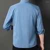 Men's Casual Shirts Work Striped Shirt Long Sleeved Arrivals Slim Fitting Business Coat Male Trend Brand Formal Dropship Top