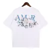 여름 남자 T 셔츠 여성 Amaris 디자이너 인쇄 탑 티 탑 티셔츠 맨 티셔츠 품질면 캐주얼 짧은 슬리브 힙합 힙합 스트리트웨어 Tshirts Amiris White JV28