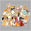 Autocollants de voiture 50pcs / set kawaii animaux chiens corgis vsco fille étanche skateboard valise moto enfants drôle iti kid drop del dhza4