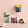 Boîte de rangement de cuisine porte-baguettes, sèche-couverts cuillère fourchette vaisselle étagère à trois couches égouttoir support pour