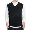 Casual Spring Autumn Sweater Men Vest V-Neck 100%cotton Embroidery harmont pullovers slim fit blaine sweaters 240122