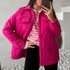 Damengrabenmäntel 2024 Frühling Herbst Frauen Übergroße Vintage Grün Rosa Parka Mantel Lässig Revers Warm Lose Lange Winter Baumwolljacke