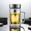 GIANX copo de chá com filtro de parede dupla copo de água de vidro isolado garrafas transparentes para escritório homens de negócios aparelho para bebidas 240124