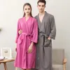 Kadın pijama sevenler yaz waffle bornozlar erkek kadınlar su emmek kimono gecelikleri artı boyutu spa banyo robe 3xl