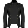 Preto branco coreano moda doublebreasted steampunk terno jaqueta masculino medieval gótico vintage blazers 240201