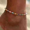 Bracelets de cheville Bohème turc mauvais œil bracelets de cheville pour femmes hommes perles rondes colorées chaîne de jambe bracelets de cheville été plage pied bijoux cadeaux YQ240208