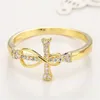 Wedding Rings 2024 Jesus Cross Ring For Women Fashion Infinity Symbol CZ Zircon Finger Party Jewelry Gift Wholesale