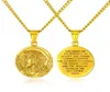 Serenity Prayer Halsband Rostfritt stål Jungfru Maria/Jesus Kristus Medaljhänge Halsband med 24 "Chain for Men Women3804083