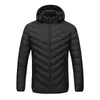 ハンティングジャケット4ゾーンスリーフ加熱衣類スマートコンスタント温度USB加熱冬固形色フード付き暖かい綿ジャケット