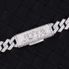 Fashion Design 8mm 2 rijen Moissanite Diamond Silver Cubaanse Link Ketting/armband Vergulde Ketting voor Rapper Hiphop Sieraden