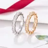 Luxusschmuck Bandringe Baojia Schlangenknochenring Damen glatt diamantiert 18 Karat Roségold Einfacher leichter Luxus Nischenmode Rfbb