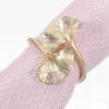 Table Cloth Metal Ginkgo Leaf Napkin Rings Holder Serviette Buckles Wedding Party Dinning Centerpiece Decoration