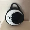 School Bags Original Dark Moon Skull Round Cross Span Handbag Goth Bag Purses And Handbags For Women Luxury