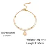 Anklets Kkjoy Fashion Cute Stainless Steel Gold Color Four Leaf Clover Shape Pendant Chain Anklet Jewelry Gifts For Friend Wholesale YQ240208