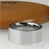 12 mm breedte wolfraamcarbide ring man ring eenvoudige platte band ring gepolijst glanzend 240119