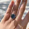 Anéis de casamento Caoshi moda luxo senhora anel de noivado temperamento estilo simples jóias de dedo brilhante zircônia para festa
