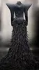 Scene Wear Women Singer Performance Costume Sparkly Rhinestones Feather Long Tailing Dress Evening Birthday Celebrate