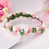 Couronne de fleurs décoratives W20, couronne florale de roses pour filles, guirlandes de fleurs, décoration de mariage pour femmes et mariée