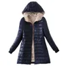 Mode Dame Winter Baumwolle Parka Jacke Lange Stil Mit Kapuze Slim Fit Einfarbig Fleece Liner Warme Parkas Mantel Kleidung für Frauen 240119