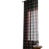 Świąteczne zasłonę okna Red Green Plaid Cotton and Linen Curtains American Retro Country Style Style Curtains for Kitchen 240118