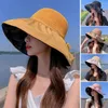 Breite Krempe Hüte Mode Sonnenhut Langlebige Frauen Sommer Sunbonnet Faltbare Fliege Dekor Kappe Für Outdoor